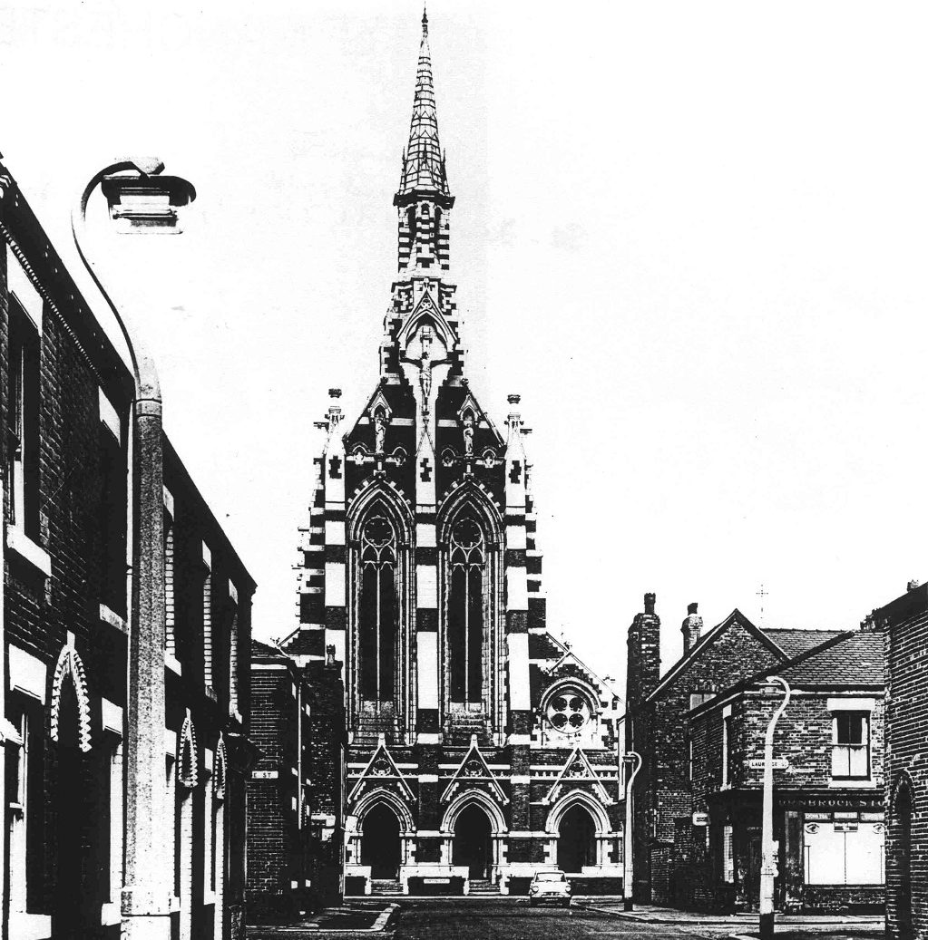 Historic photo of the front of the monastery