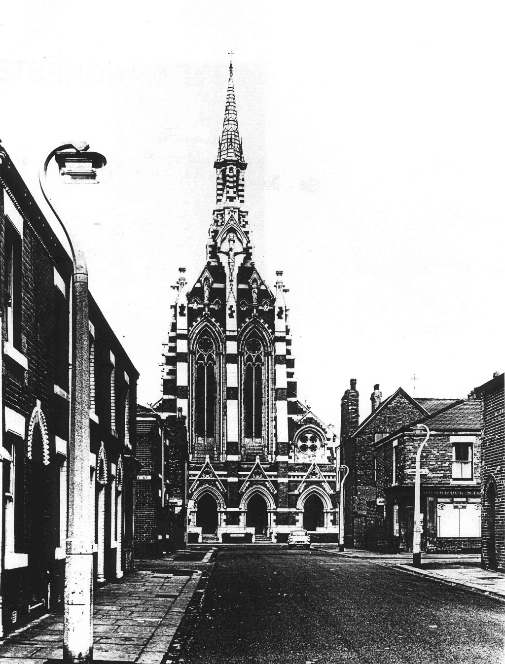 Historic photo of the front of the monastery