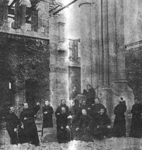 Friars at construction of Manchester Monastery
