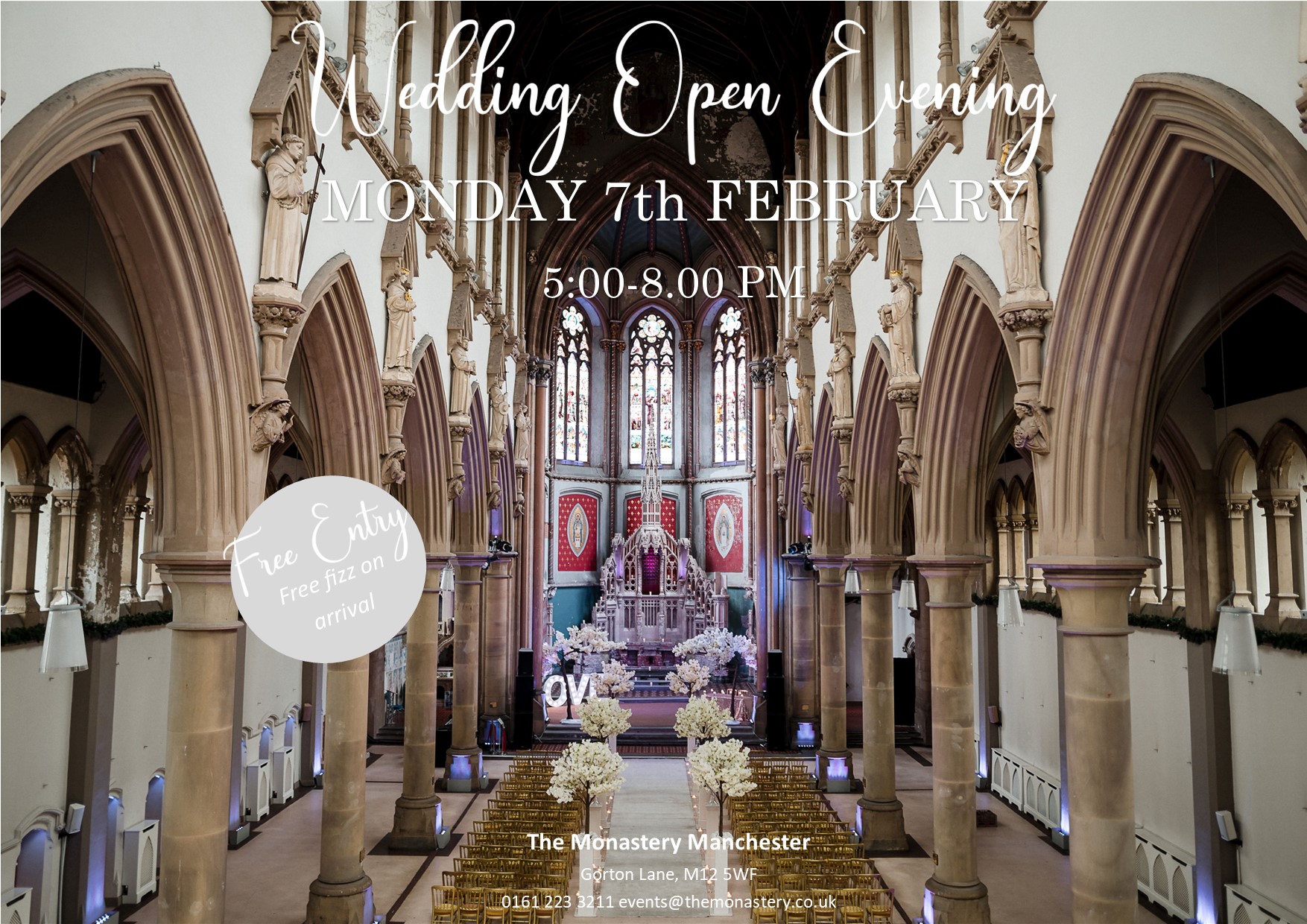 wedding open evening at manchester monastery