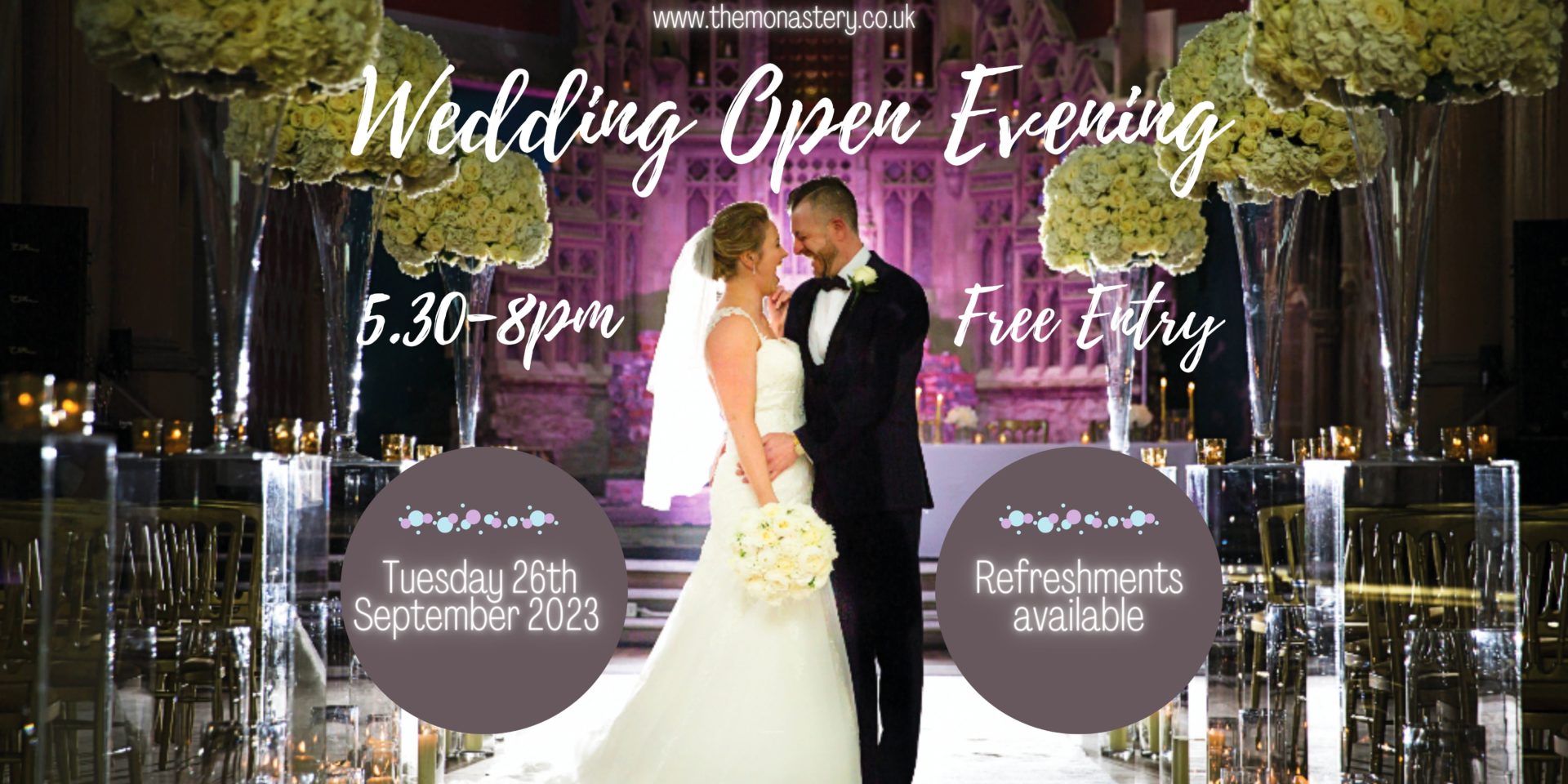 wedding open evening manchester monastery